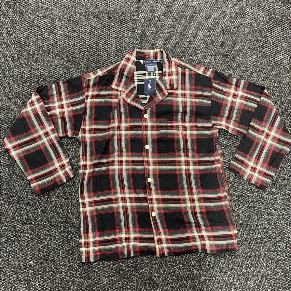 Polo Ralph Lauren Sleepshirt Red Plaid Flannel Sleepwear Pajama Sz L